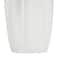 White Ceramic Abstract Ribbed Dimensional Folded Vase with Compact Wavy Rim